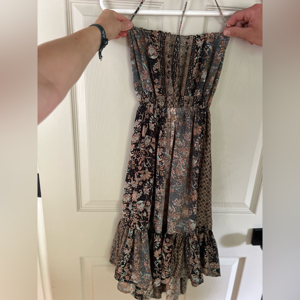 💰⬇️ CLOSET CLEAROUT Karma Highway Boho Maxi Dress – One Size Adjustable Tie Back